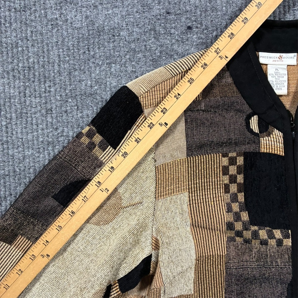 Vintage Preswick & Moore Petite Abstract Tapestry Jacket Womens PL Long Sleeve - Picture 7 of 8